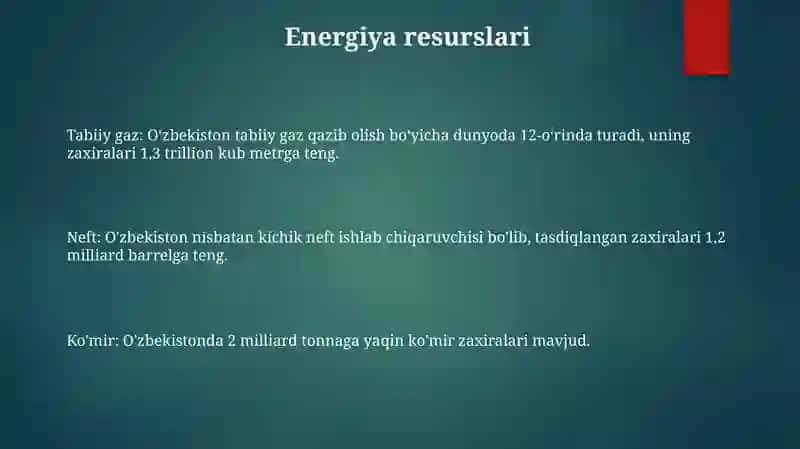 O’Zbekiston Respublikasi Yoqilg’I Energetika Sanoati 2