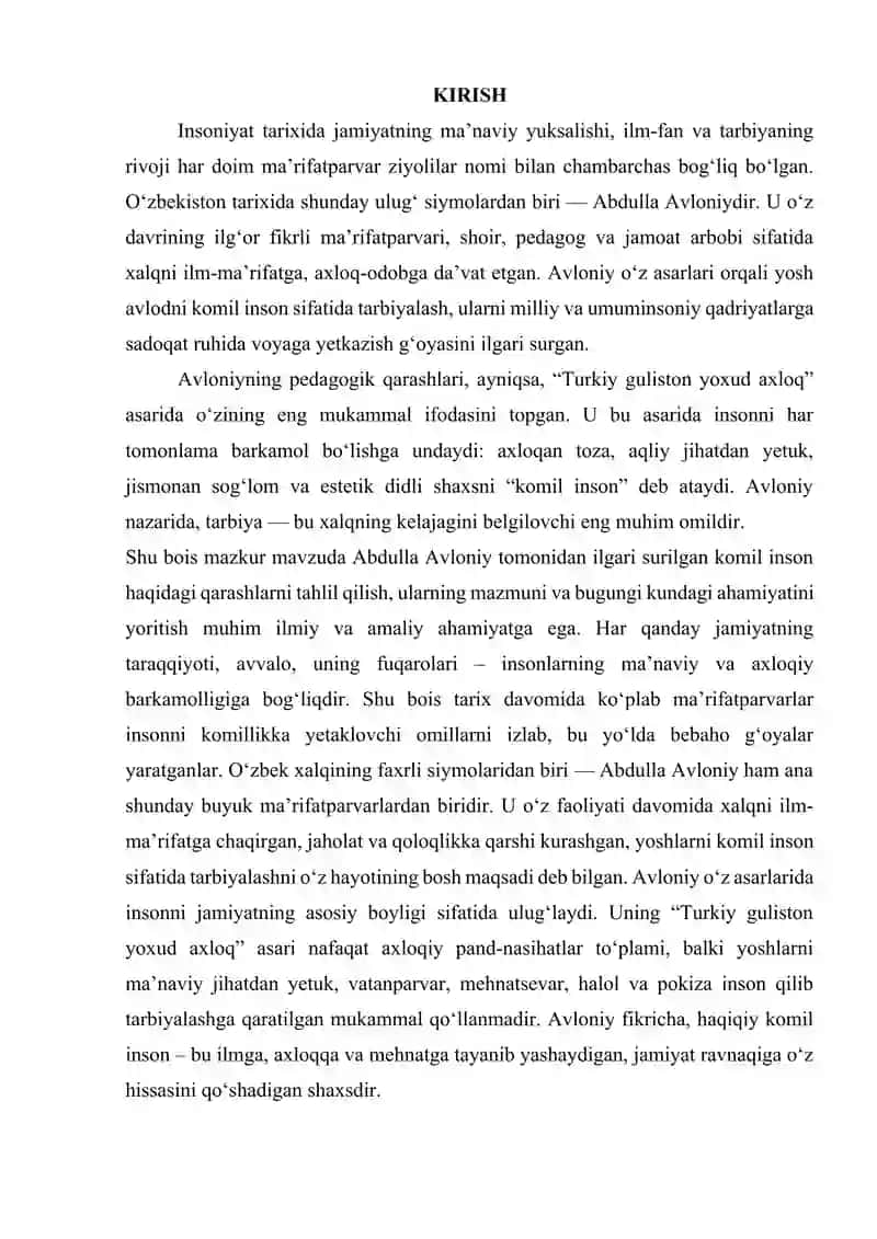 Abdulla Avloniyning komil inson haqidagi qarashlari 2