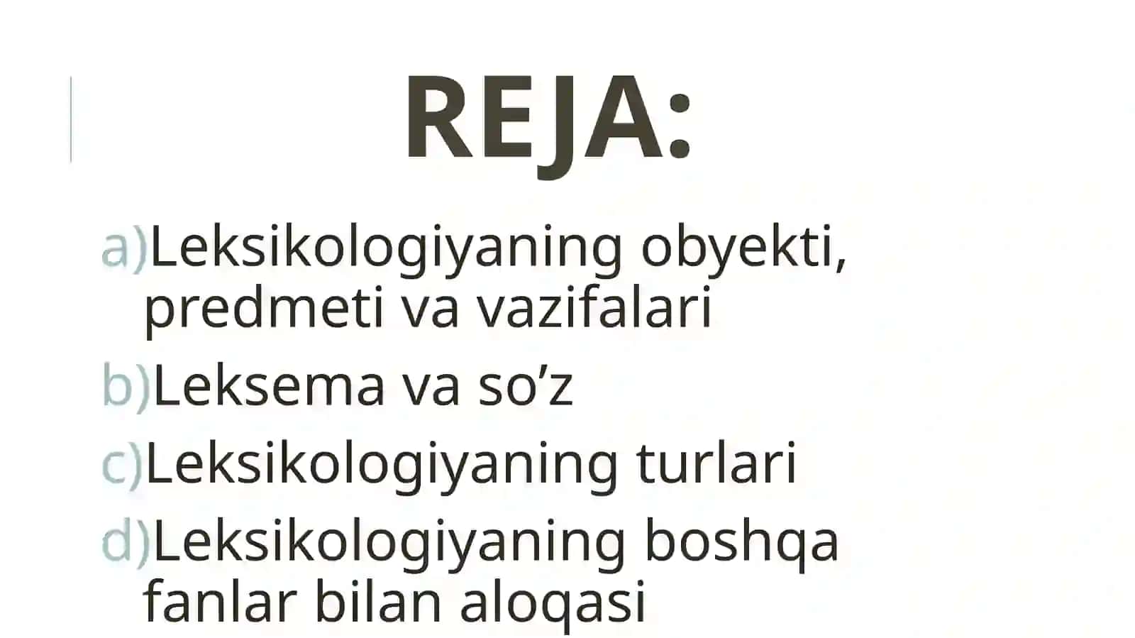 Leksikologiyaning obyekti, predmeti va vazifalari 2
