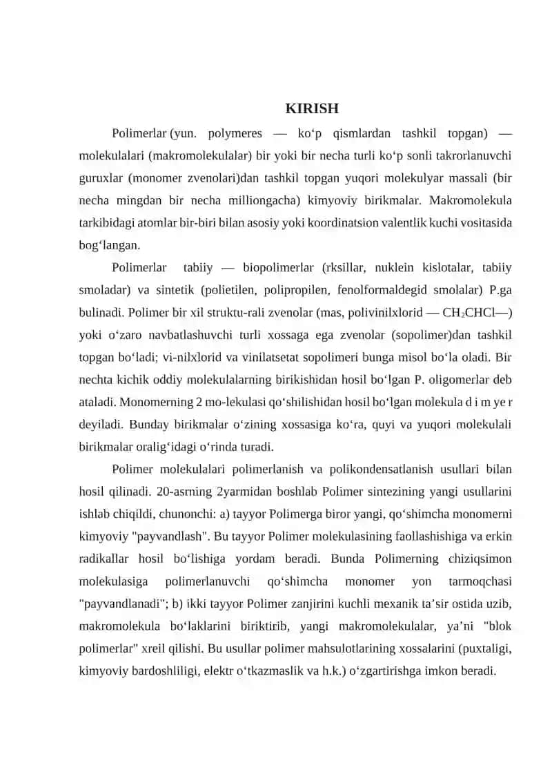 Polimerlarning mexanik mustahkamligi, sudraluvchanligi va uzoq muddatligi 2