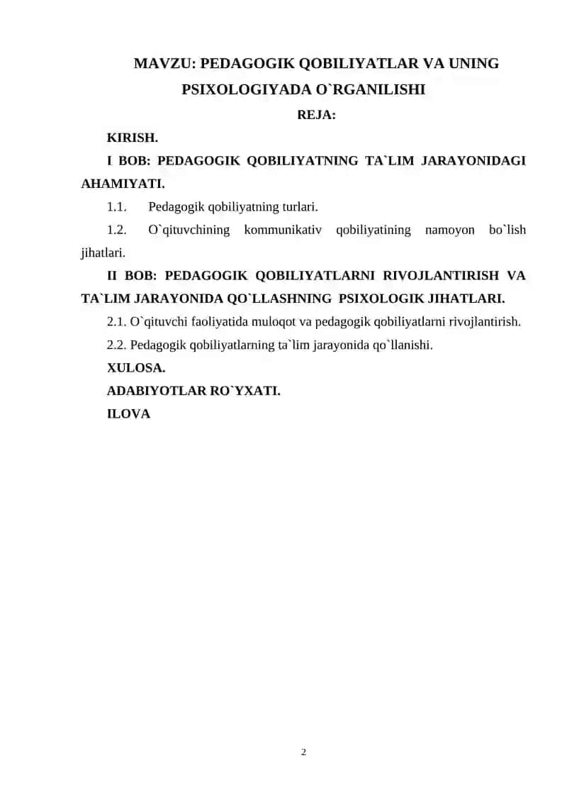 PЕDAGОGIK QОBILIYATLAR VA UNING PSIХОLОGIYADA O`RGANILISHI 2