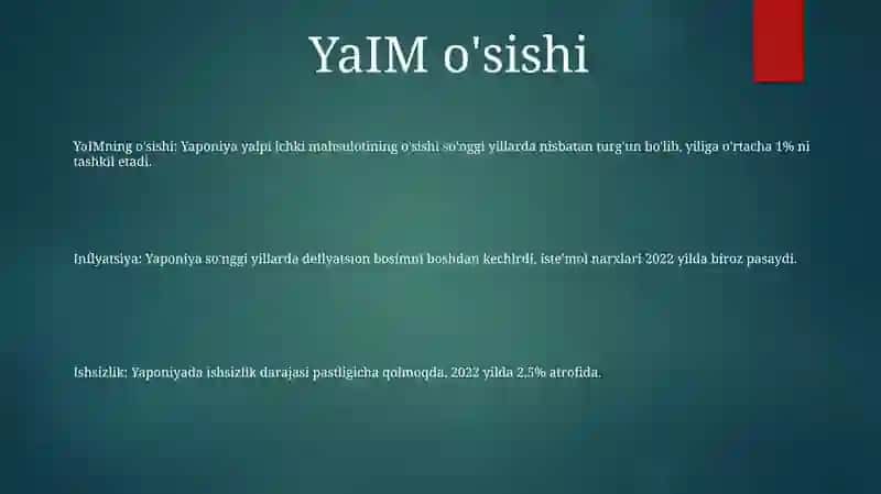 Makroiqtisodiyot KoʻRsatkichlari Yaponiya 2