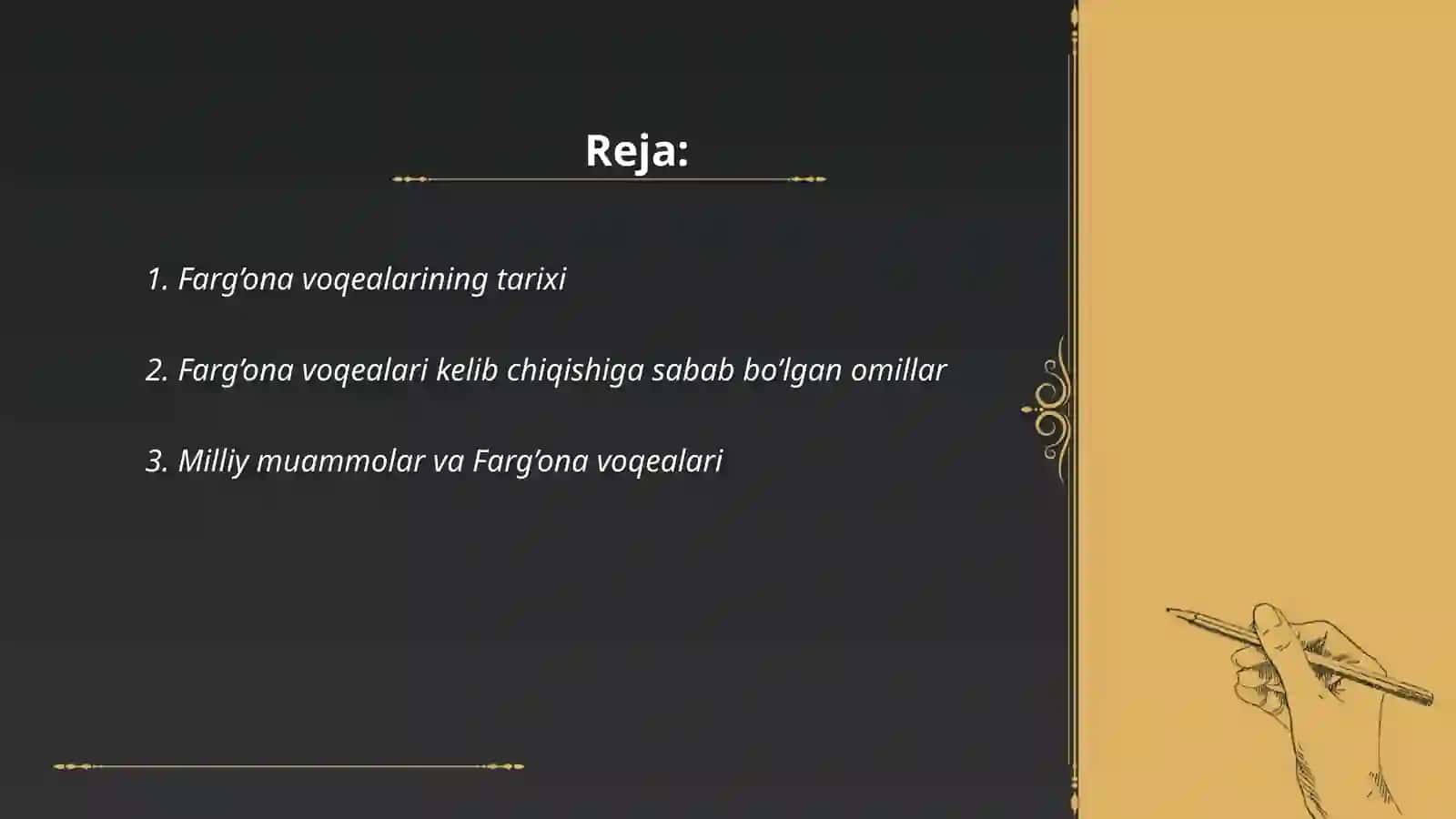 Farg’ona voqealari,uning kelib chiqishiga tasir ko’rsatgan milliy ijtimoiy-iqtisodiy va siyosiy sabablar va ulrning oqibatlari 2
