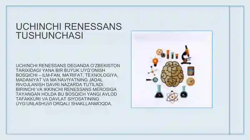 Uchinchi Renessans - Yangi O'zbekiston taraqqiyotining tamal toshi. 2
