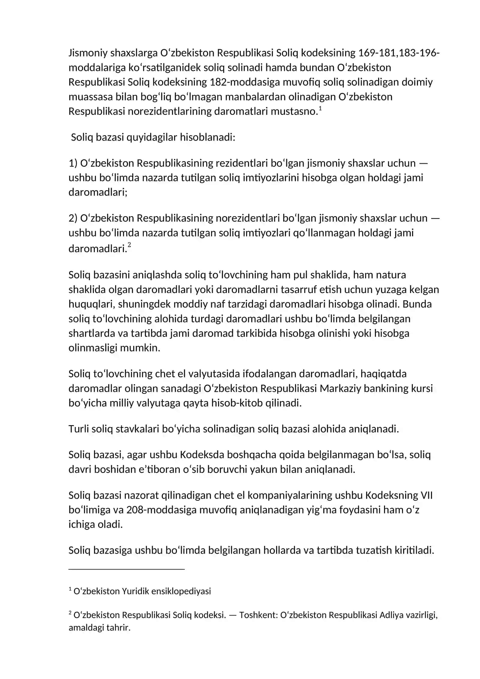 JISMONIY SHAXSLARDAN OLINADIGAN DAROMAD SOLIG‘I: MAZMUNI, AHAMIYATI VA AMALDAGI HOLATI 2
