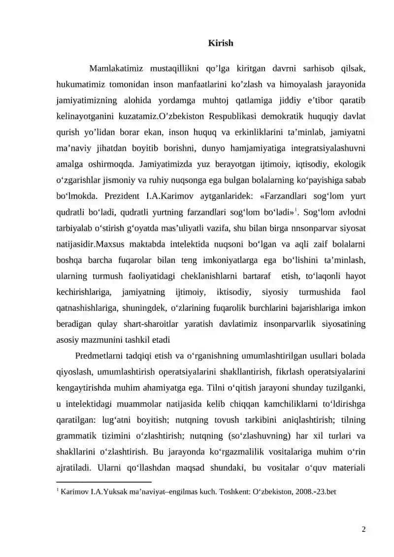 Intelektida nuqsoni bolgan maktabgacha yoshdagi bolalarni sensor tarbiyasi 2