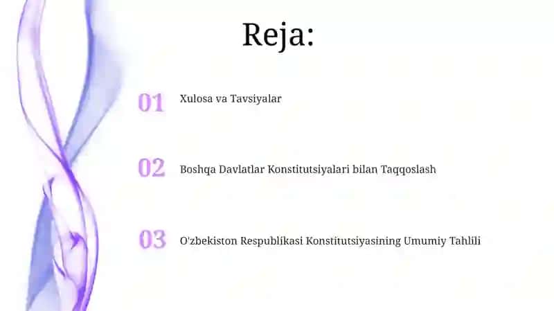 Oʻzbekiston Respublikasi Konstitutsiyani boshqa davlat konstitutsiyasiyalari bilan qiyosiy tahlili 2
