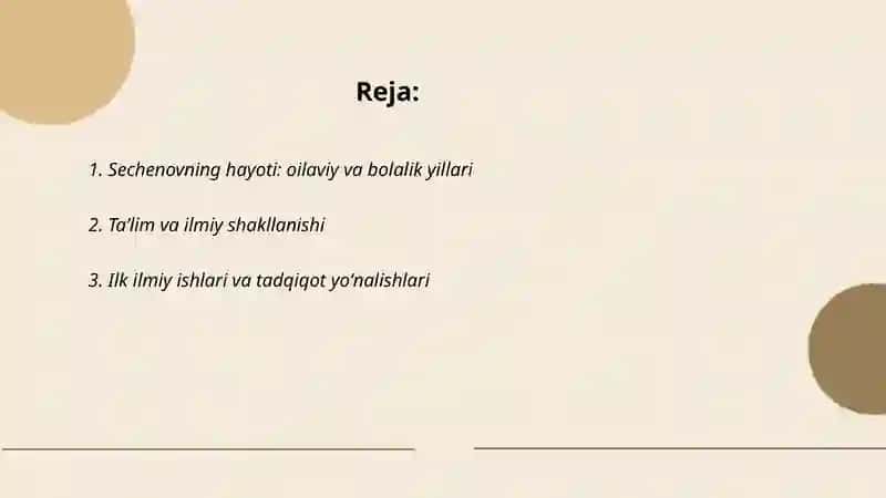 Sechenov hayoti va ijodi 2