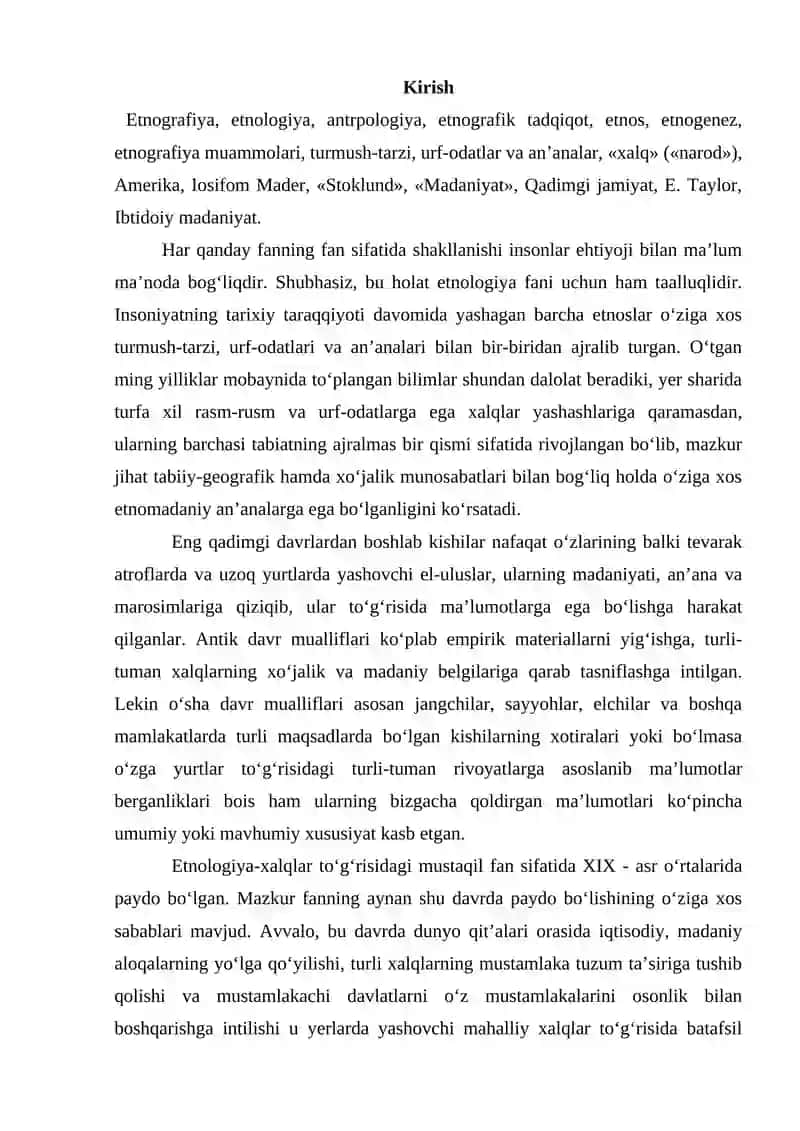 Antropologiya va etnologiya fanining tadqiqot obe'ktlari 2