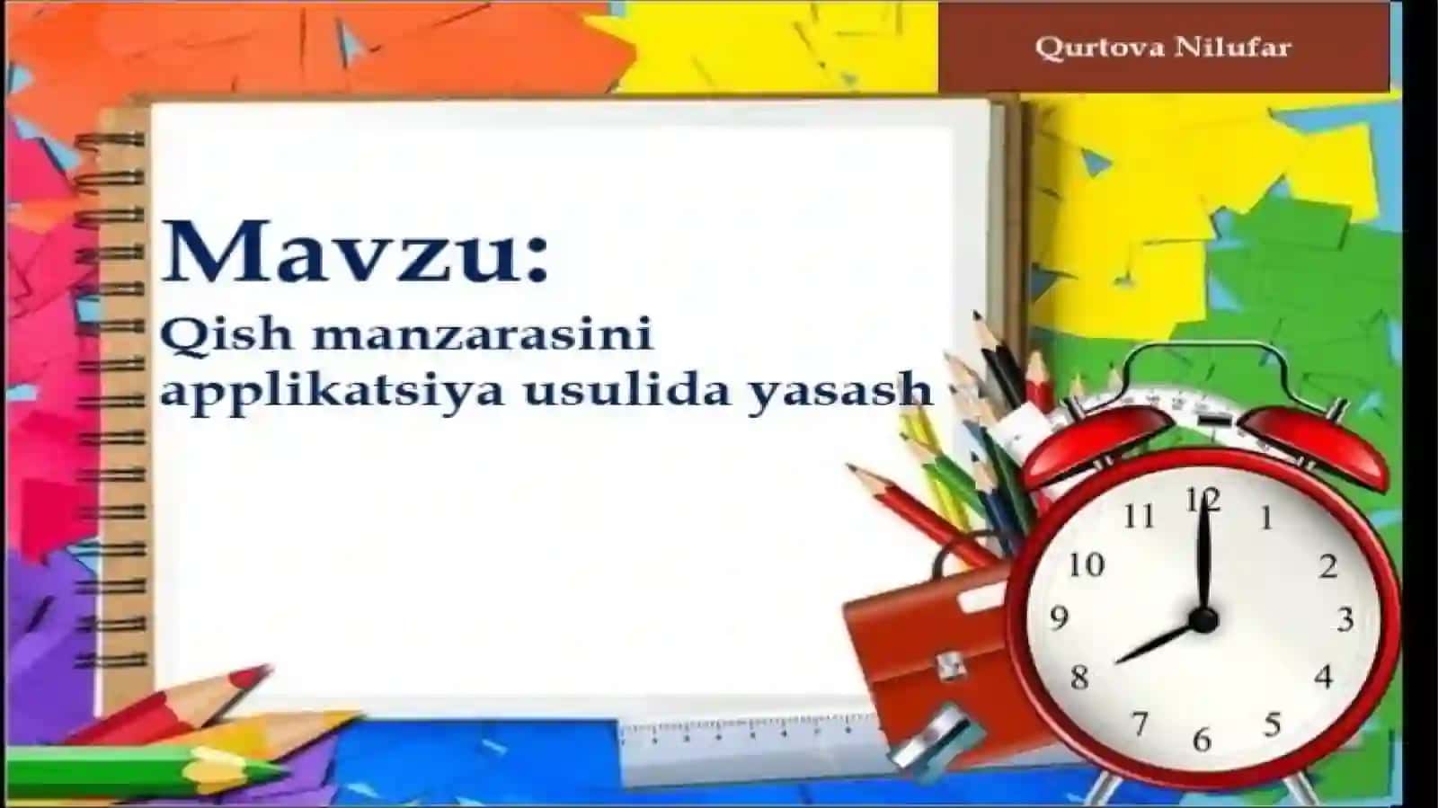 Qish manzarasini applikatsiya usulida yasash 2