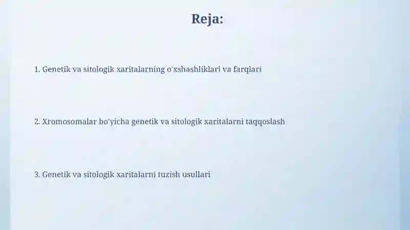 Genetik va tsitologik xaritalarni yaratish usullari 2