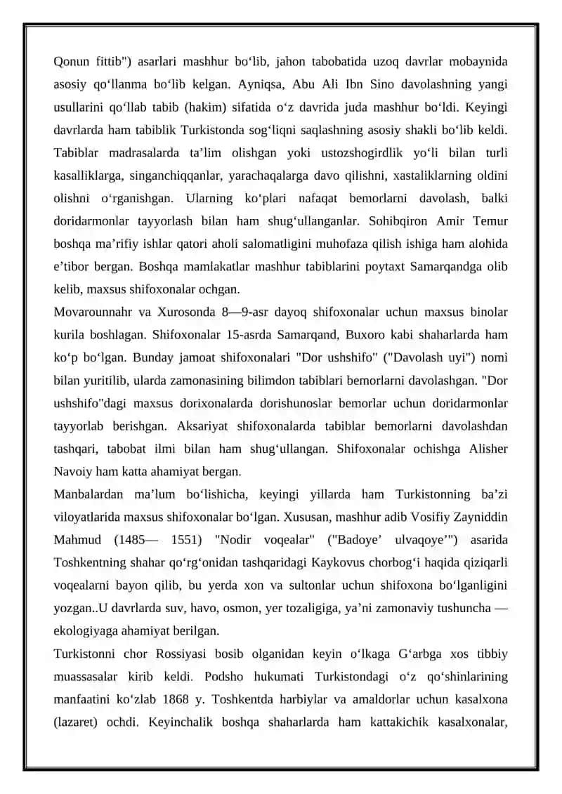 SOG’LIQNI SAQLASH IQTISODIYOTI KO’RSATKICHLARINI HISOBLASH BO’YICHA MASALALAR ECHISH 2