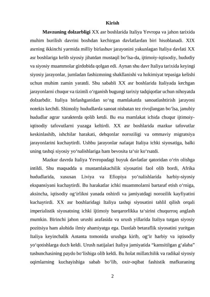BOB. XX ASR BOSHLARIDA ITALIYANING ICHKI AHVOLI 2