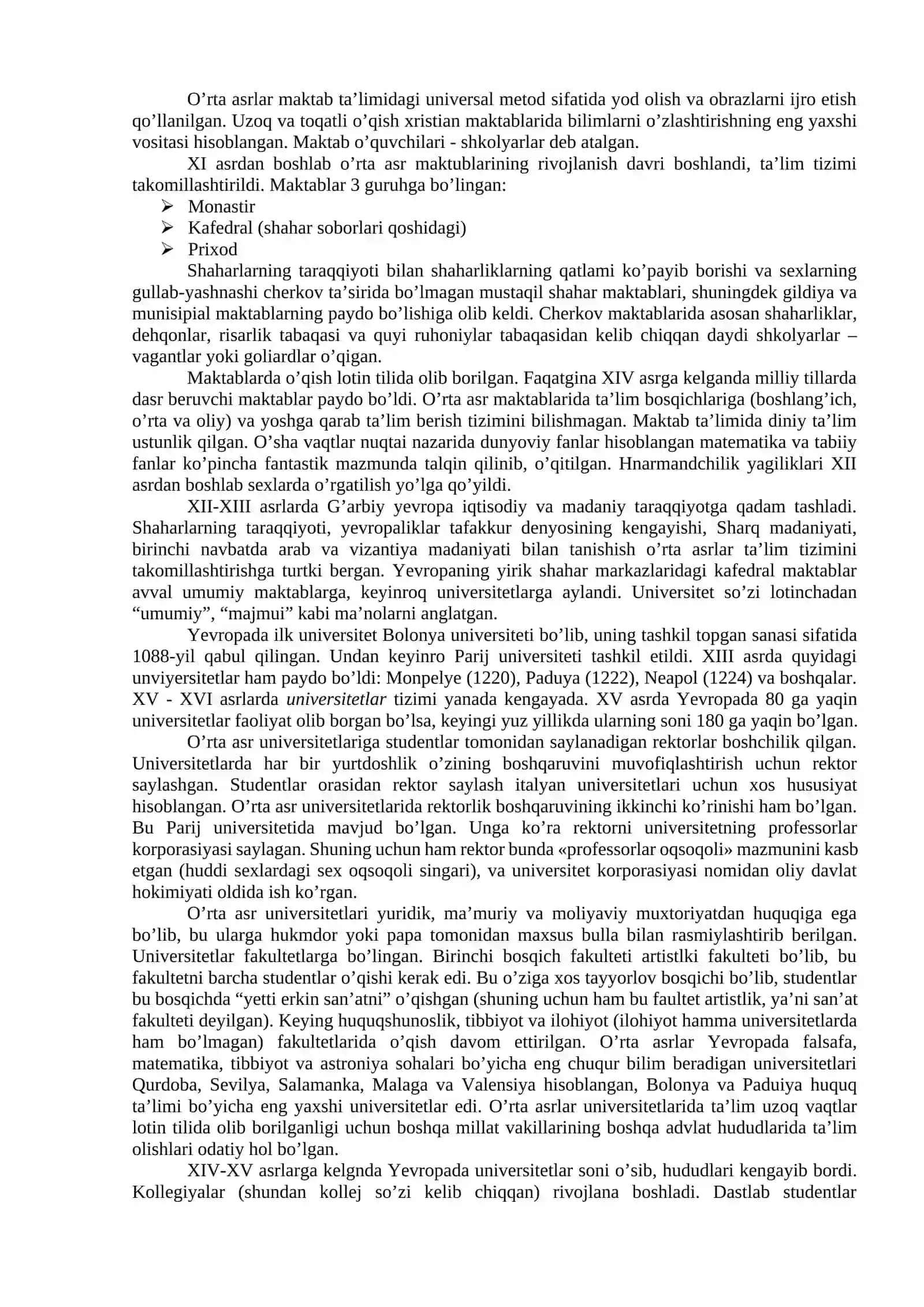 Ilk o`rta asrlarda Yevropa madaniyati 2