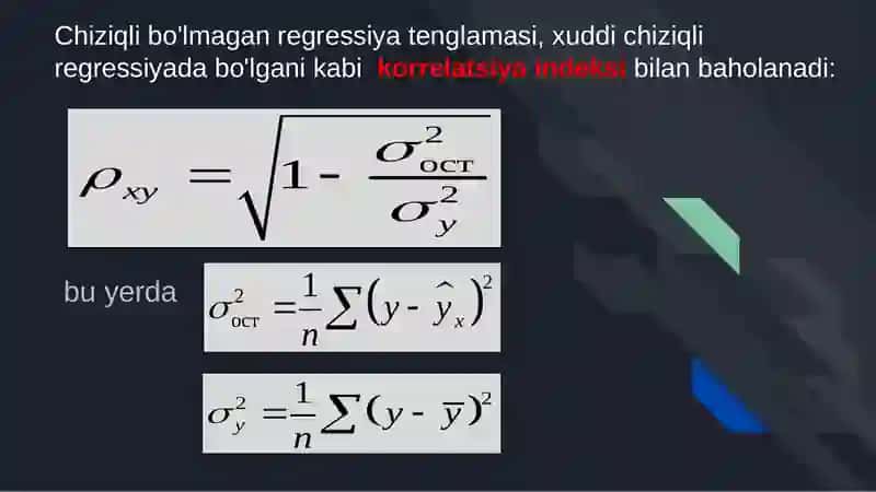 Chiziqsiz regressiya parametrlariuchun intervalli baholar 2