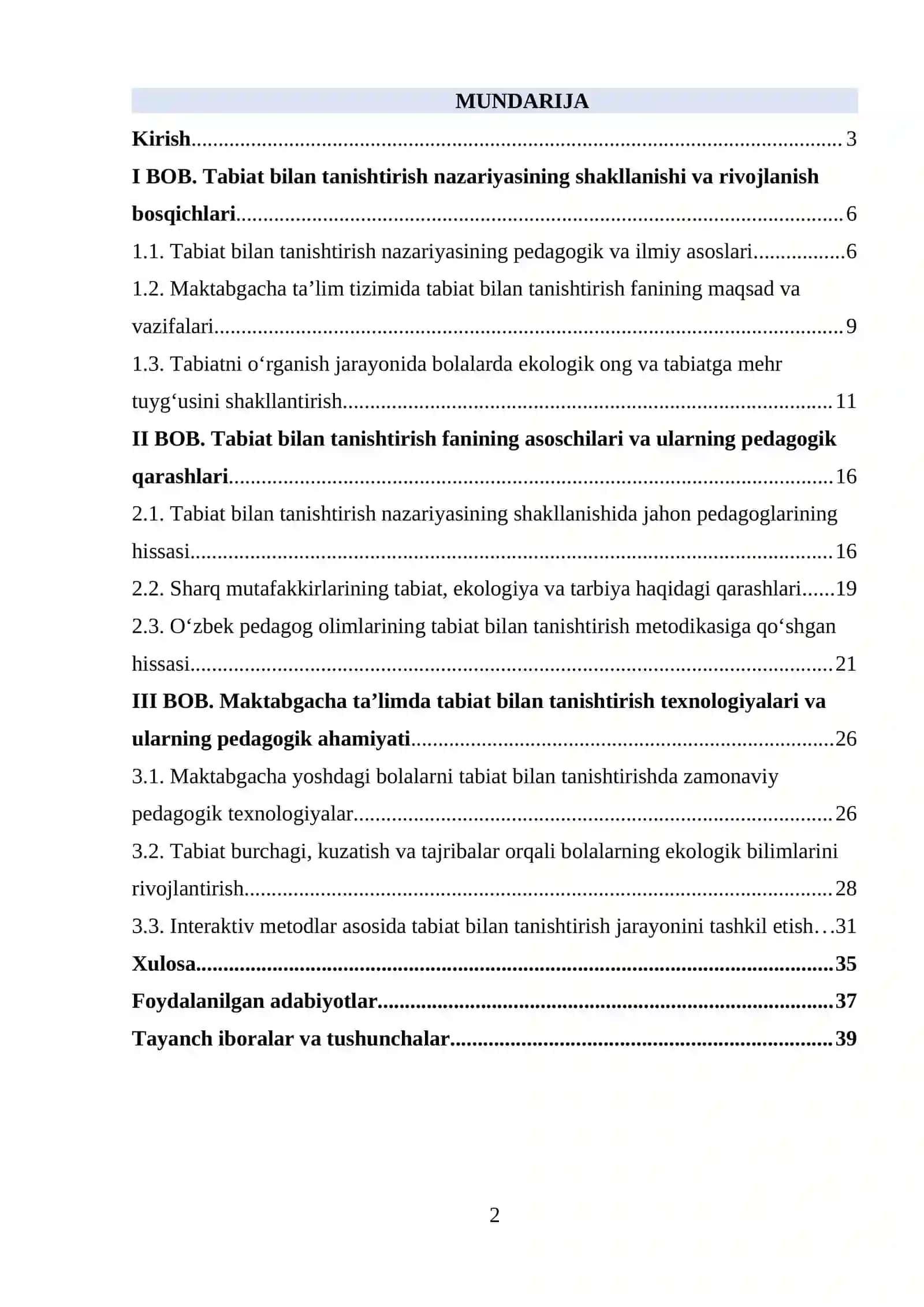 Tabiat bilan tanishtirish nazariyasining shakllanishi va rivojlanish bosqichlari 2