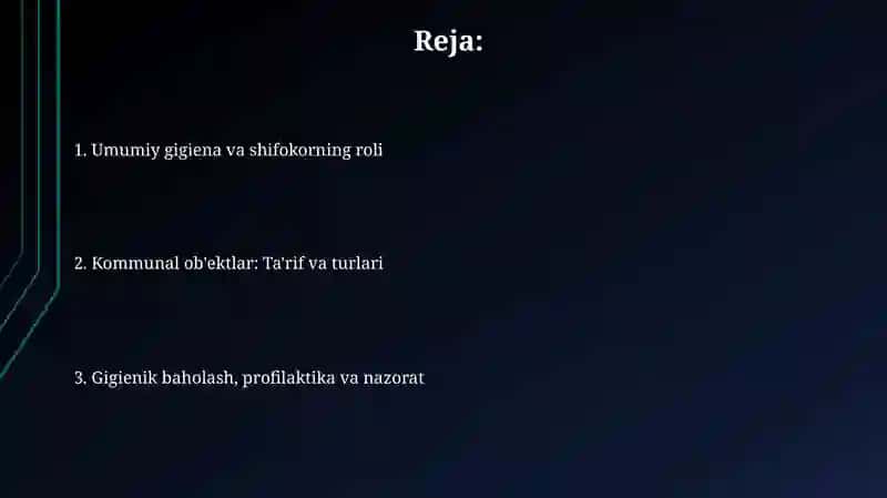 Kommunal gigiyena fanini o'rganishda shifokorning vazifalari. Kommunal ob'ektlar haqida tushuncha 2