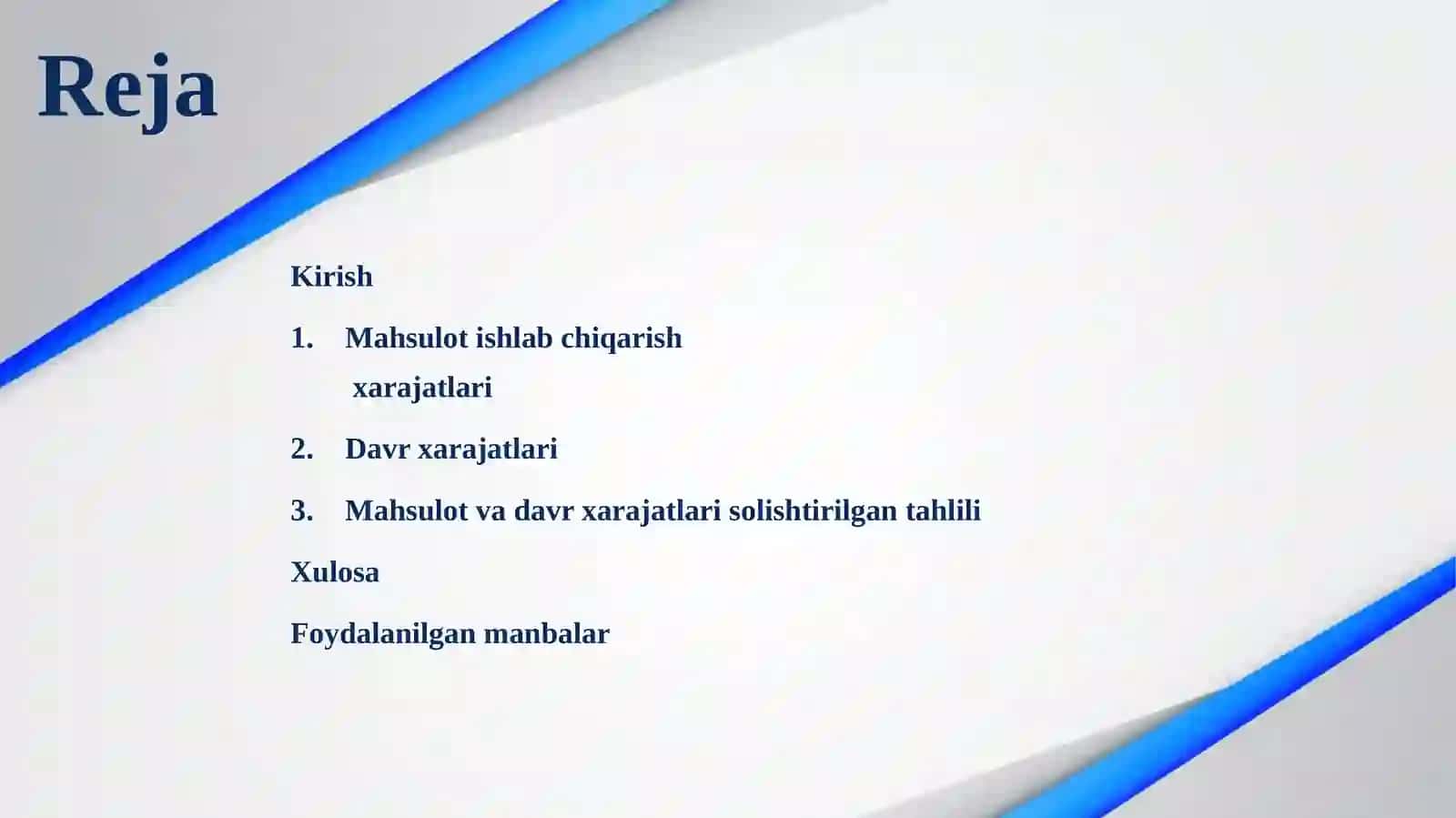 Mahsulot ishlab chiqarish va darajatlari tahlili 2