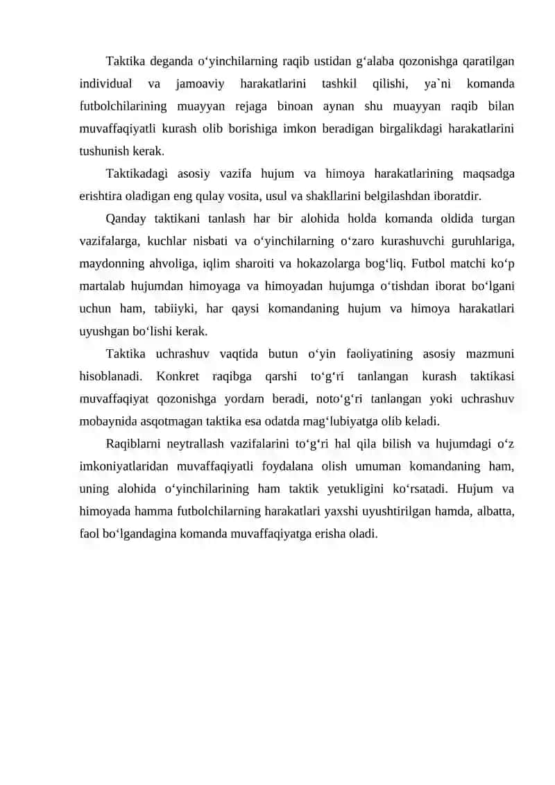 O'YIN TAKTIKASI O'RGATISH USLUBIYATI 2