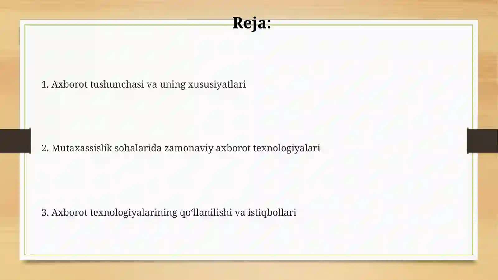 Axborot tushunchasi va zamonaviy texnologiyalar 2