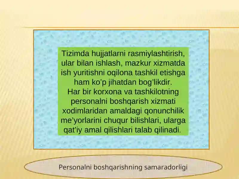Ish yuritishning samaradorligi 2