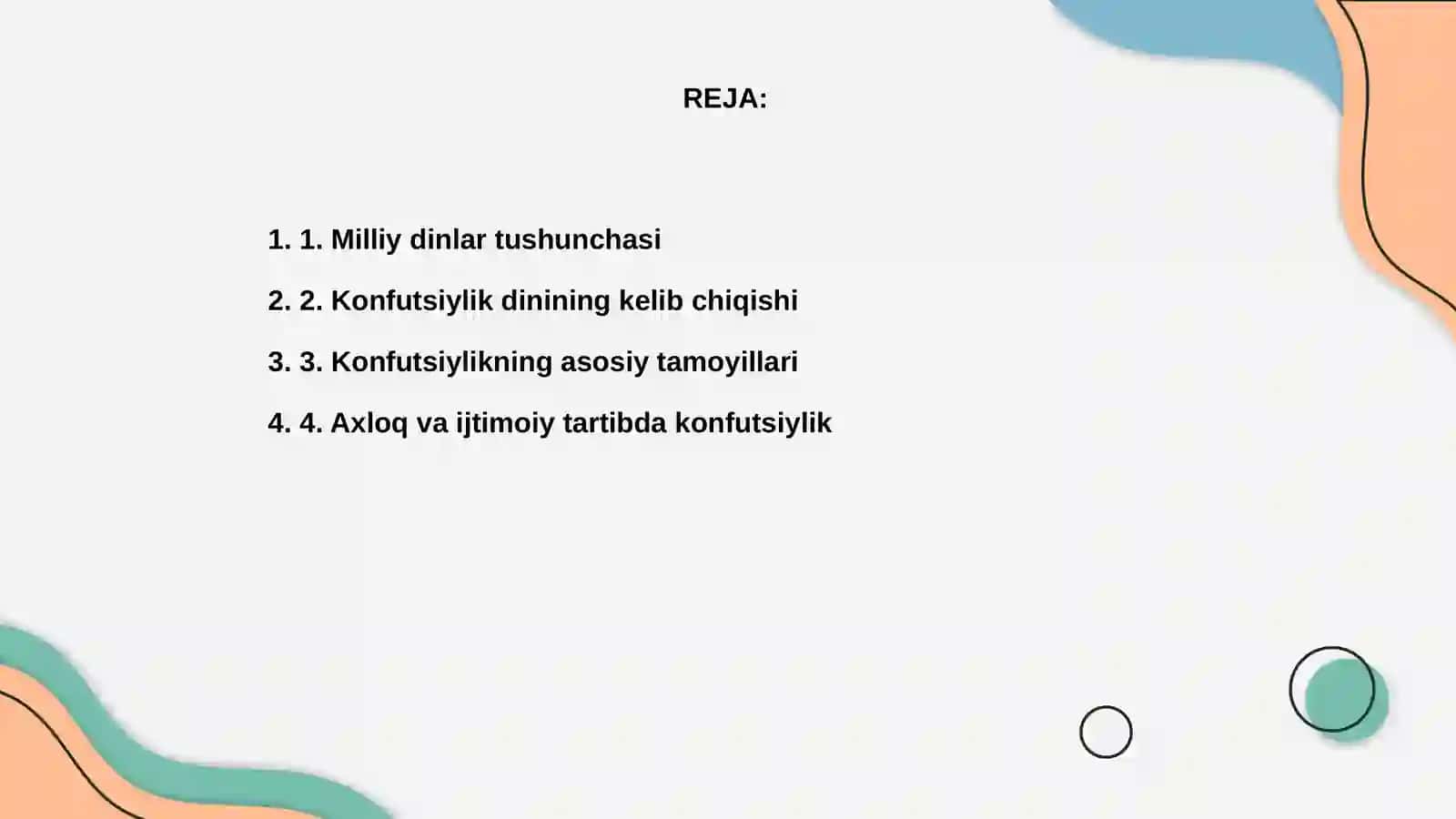 Milliy dinlar - konfutsiylik 2