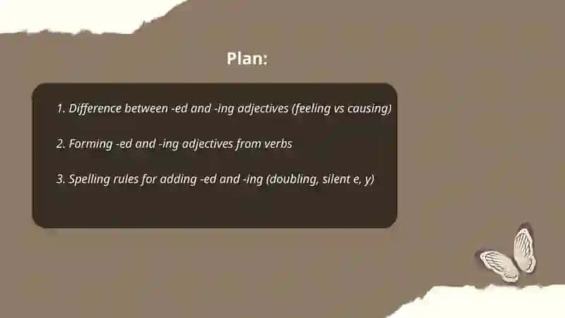 Adjectives with nouns and verbs; -ed and -ing forms 2
