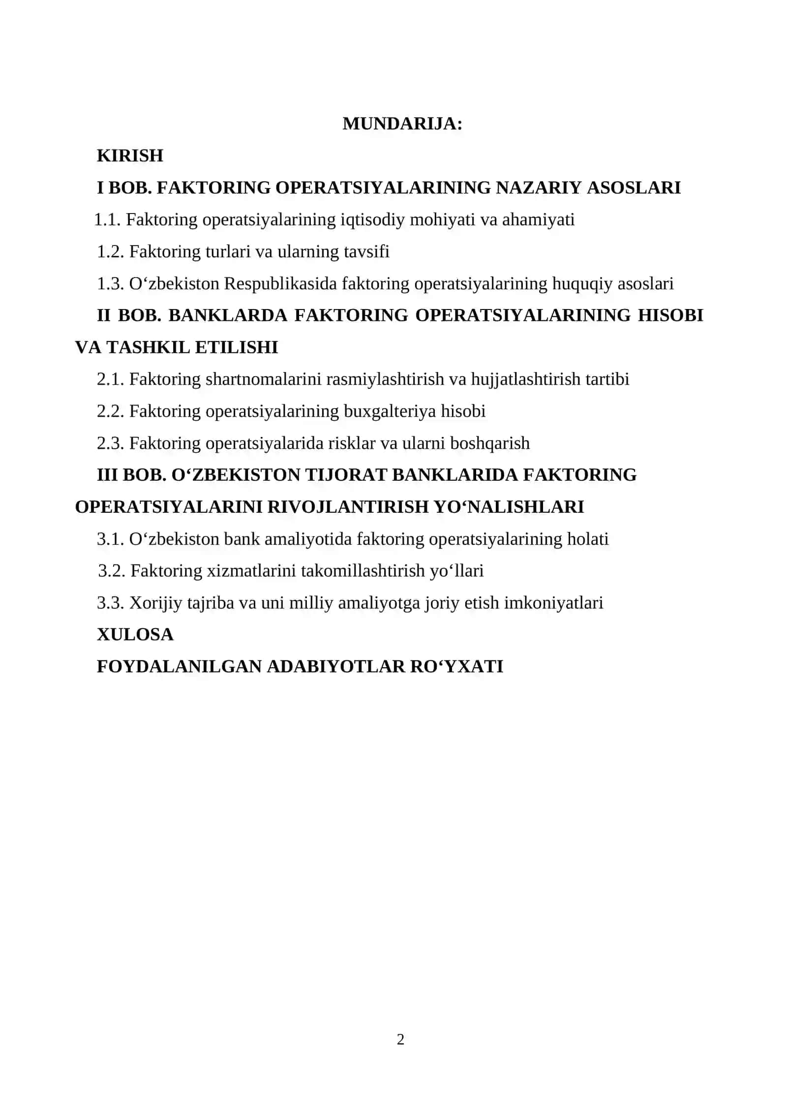 Banklarda faktoring operatsiyalari hisobi 2