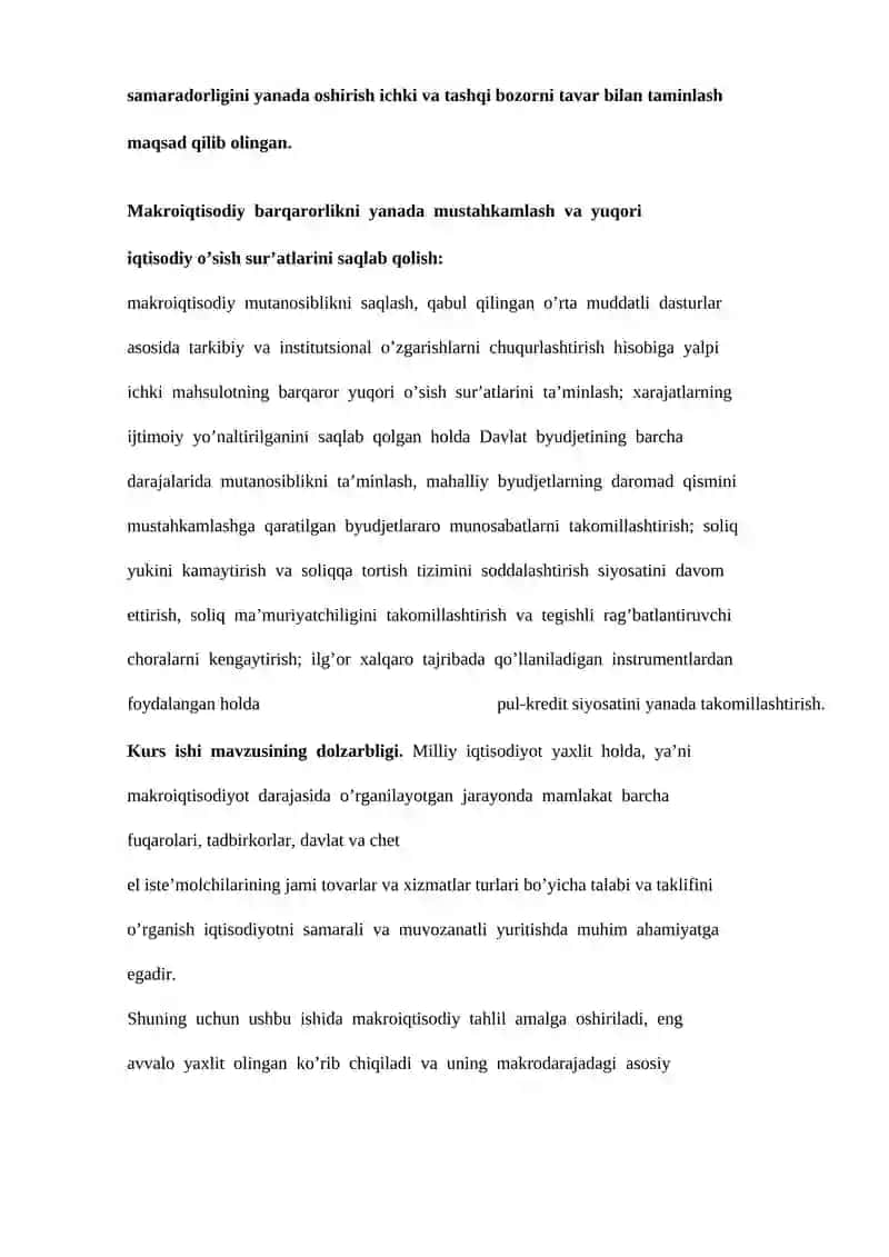 O’zbekiston Respublikasi rivojlantirish strategiyasi 2