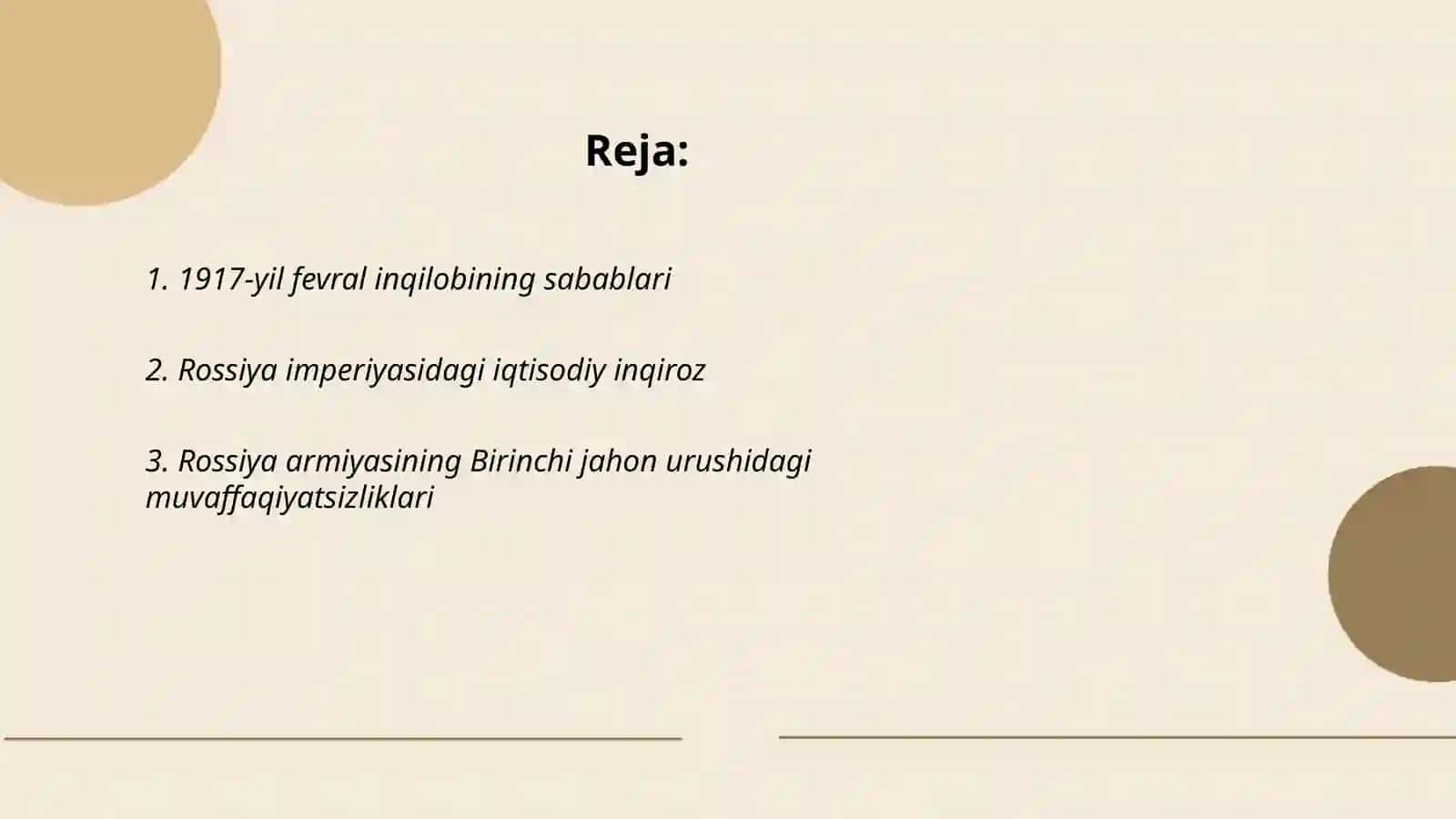 1917 - yil fevral inqilobi va Oktabr tõntarishi sabablari va oqibatlari 2