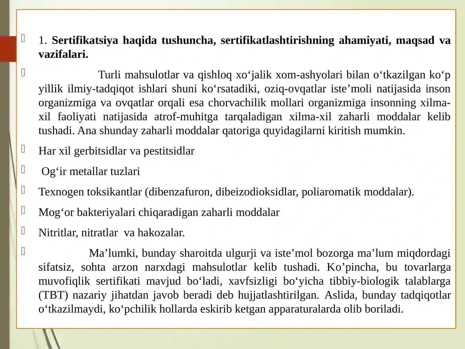 Sertifikatlashtirish sohasida faoliyat olib boruvchi tashkilotlari, ularning vakolatlari va vazifalari 2