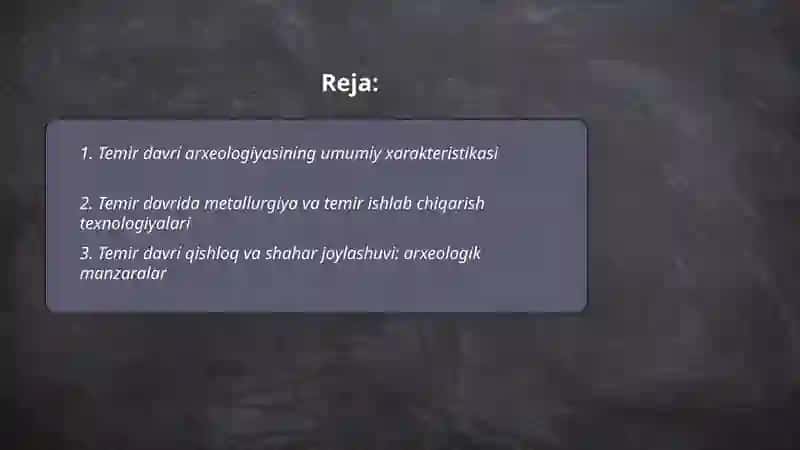 Temir davri arxeologiyasi 2