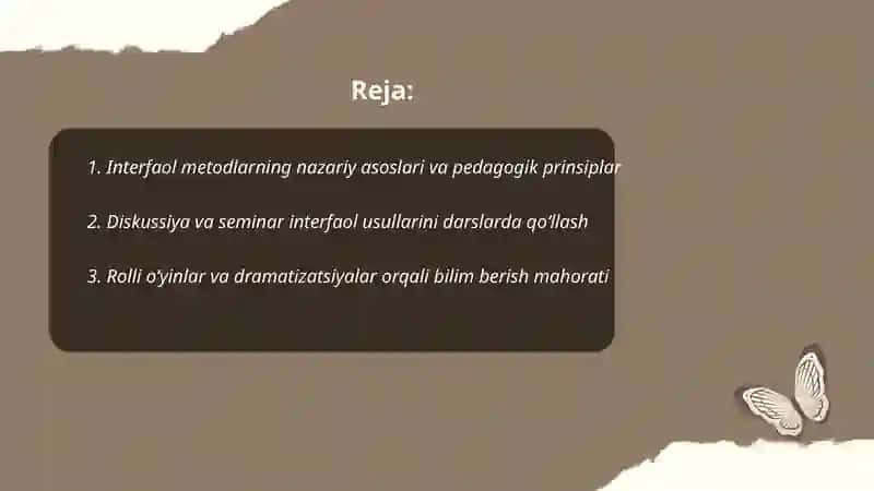 Interfaol metodlar va ularni qoʻllash mahorati 2