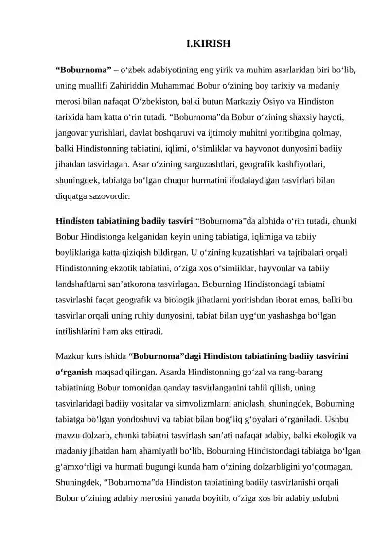 " " Boburnoma"da Hindiston tabiatining badiiy tasviri” 2