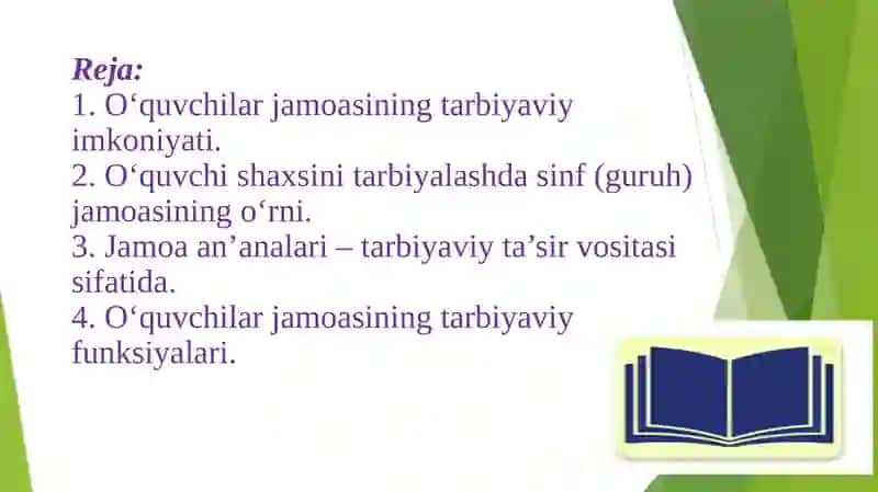 O‘quvchilar jamoasining tarbiyaviy imkoniyatlari 2