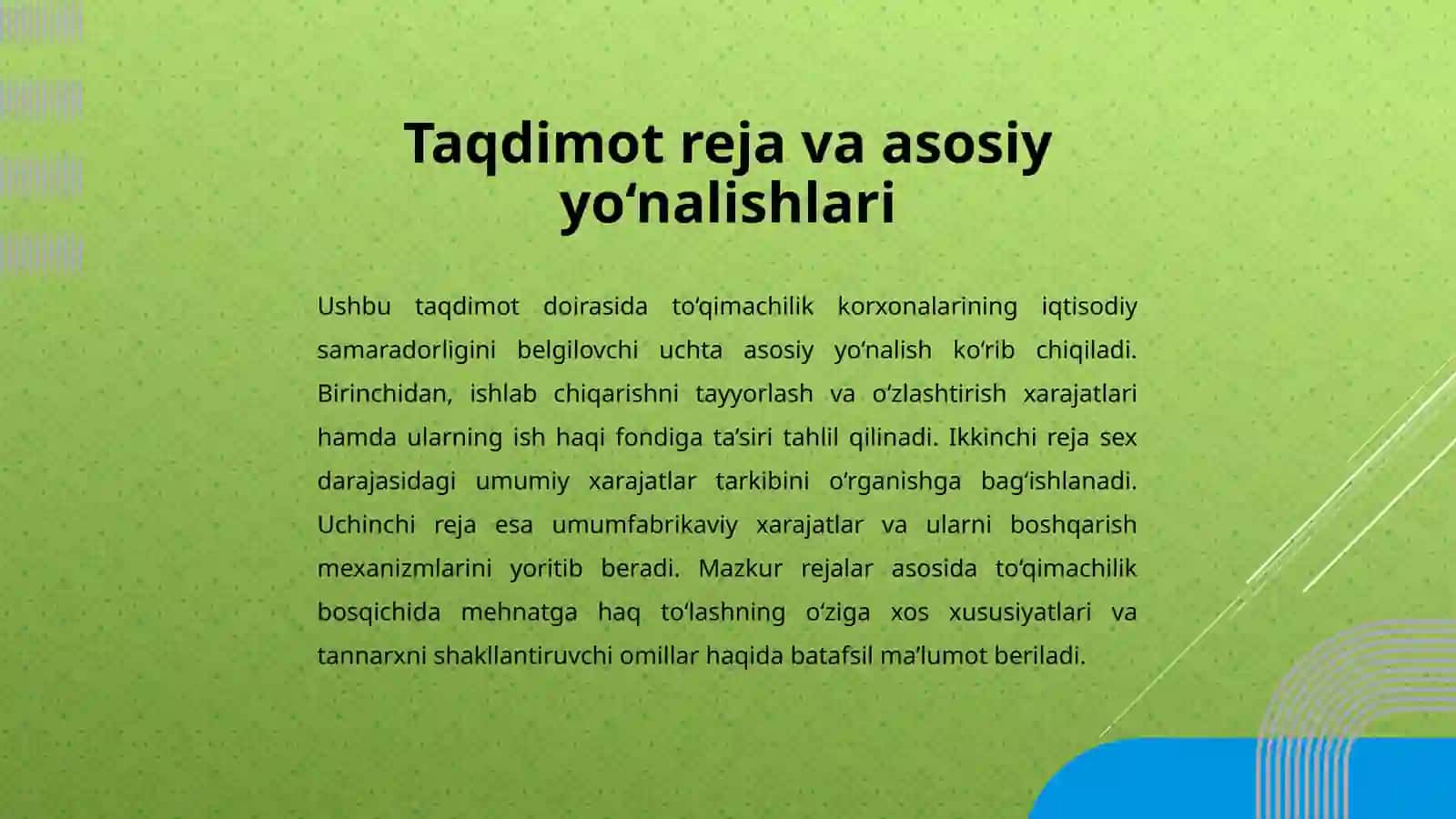 To‘qimachilik korxonalarida ish haqi xarajatlarini hisoblash va tahlil qilish 2