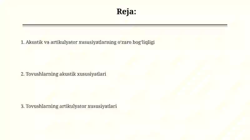 Unli tovushlarning akustik va artikulyatsion xususiyatlari 2