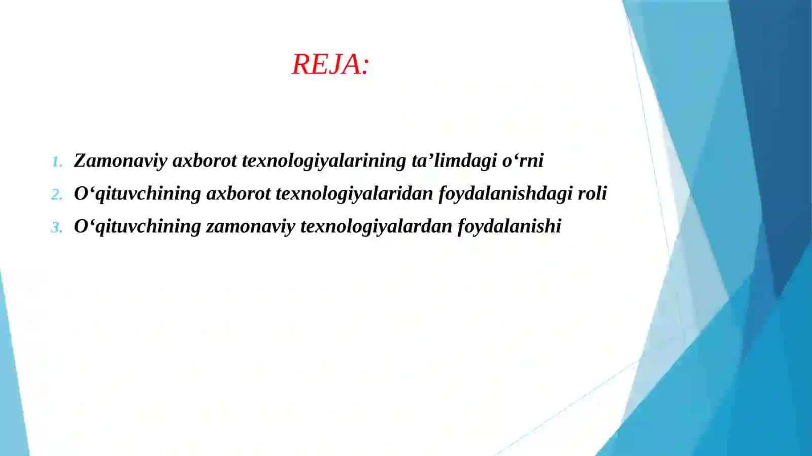 PEDAGOGIK TA'LIM JARAYONIDA O'QITUVCHINING ZAMONAVIY AXBOROT TEXNOLOGIYALARIDAN SAMARALI FOYDALANISHI 2