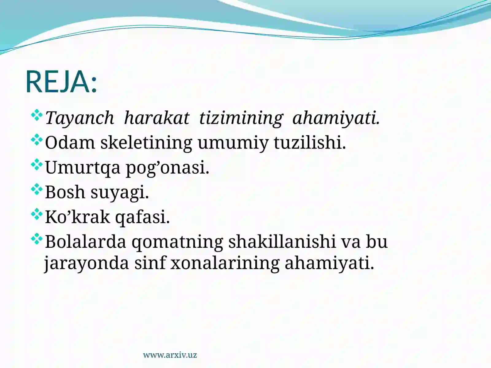 Tayanch harakat tizimi ning yoshga oid fiziologiyasi 2