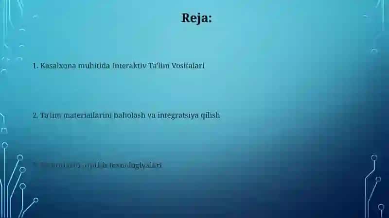 Gospital pedagogika” fanining oʻquv materiallari texnologiyalari 2