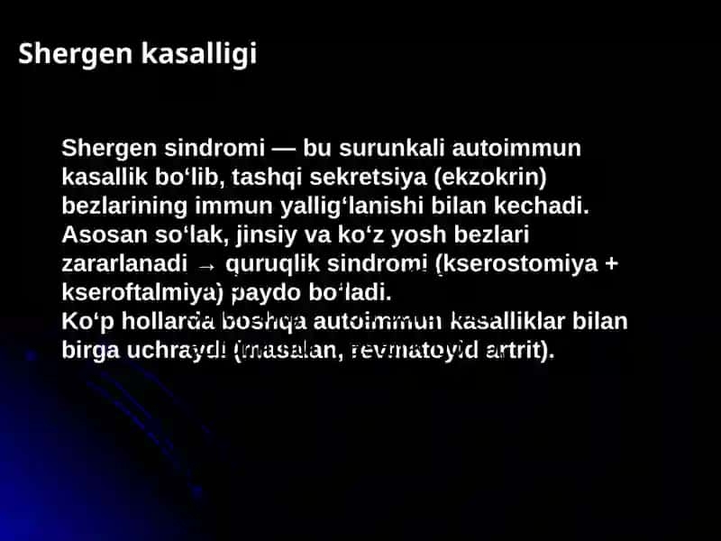Shegren kasalligi 2