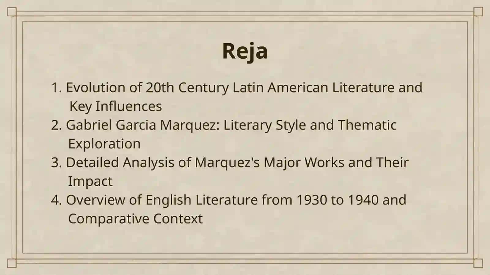 LATIN AMERICAN LITURATURE OF 20 CENTURY. WORKS OF GABRIEL GARCIA MARQUEZ ENGLISH LITURATURE 1930-1940 2