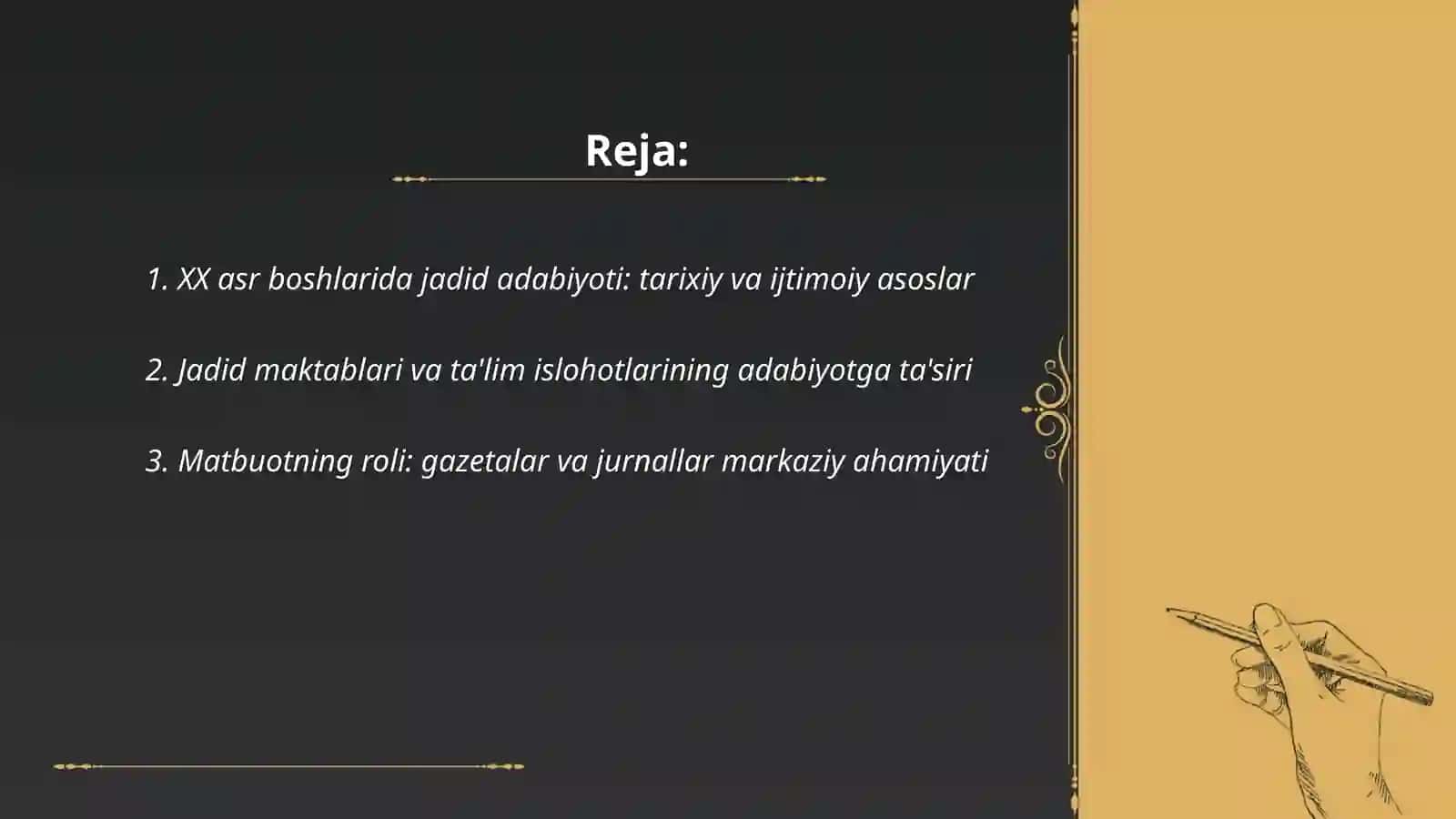XX asrning boshlarida jadid adabiyoti shakllanishi 2