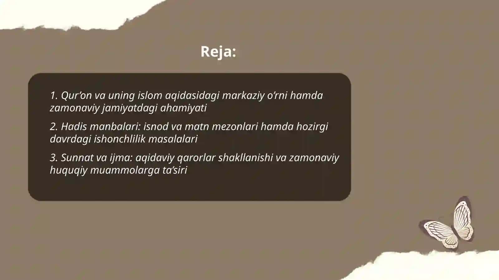 Qur’on, hadis va sunnatning aqidaviy ahamiyati 2