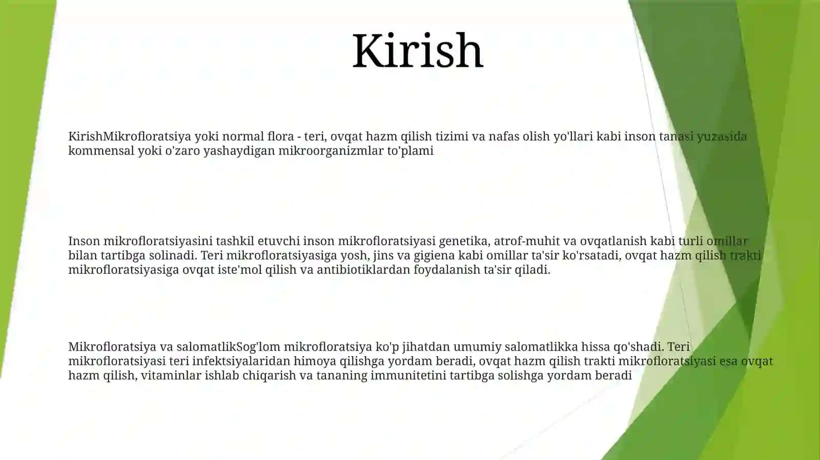 Inson Organiziming Mikroflorasi 2