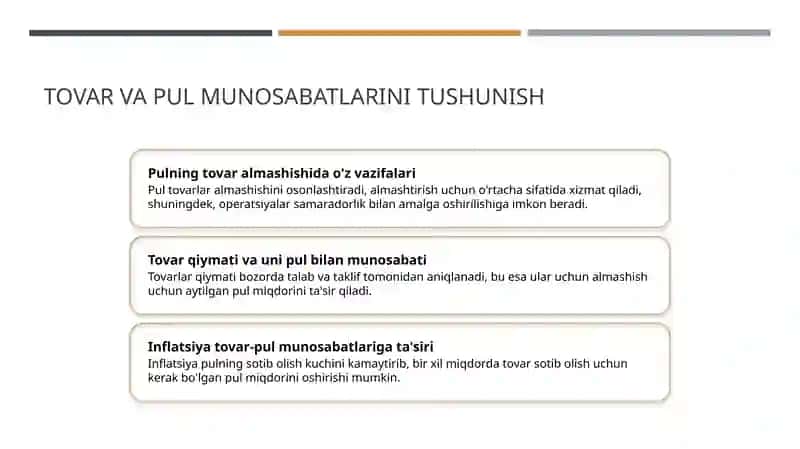 TOVAR-PUL MUNOSABATLARI 2