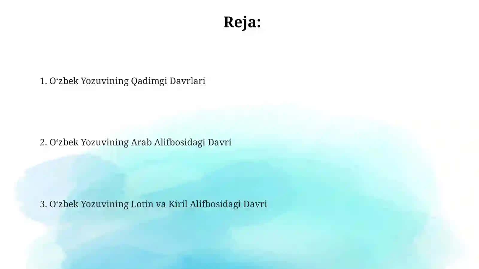 O'zbek tilining yozuv tizimlari taraqqiyoti 2