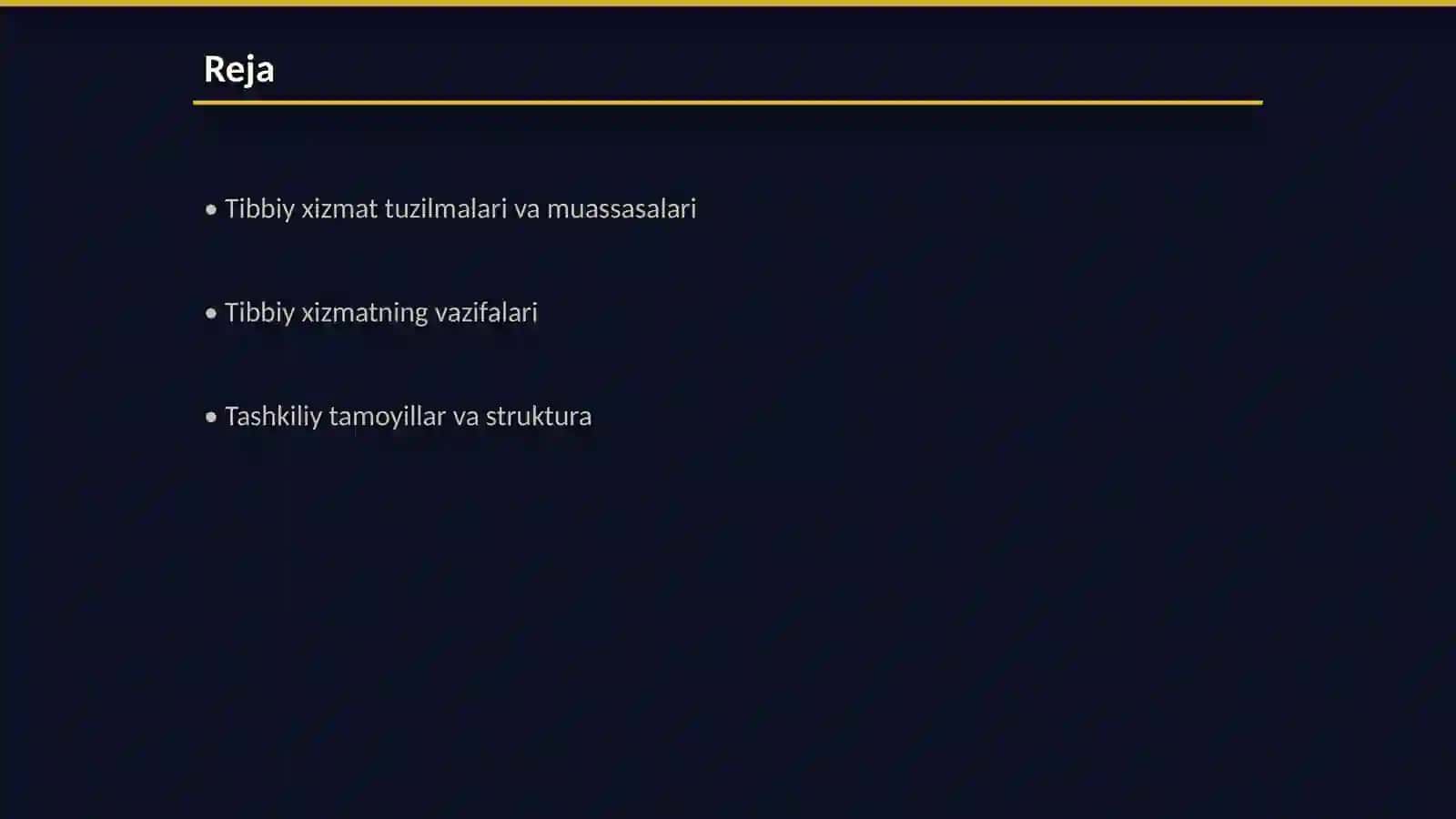 Tibbiy Xizmat Tuzilmalari va Muassasalari 2