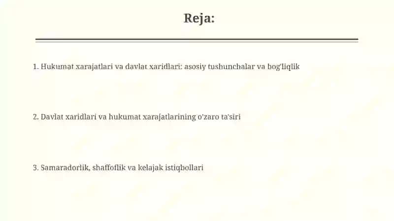 Davlat xarajatlari va davlat xaridlarining aloqadorligi 2