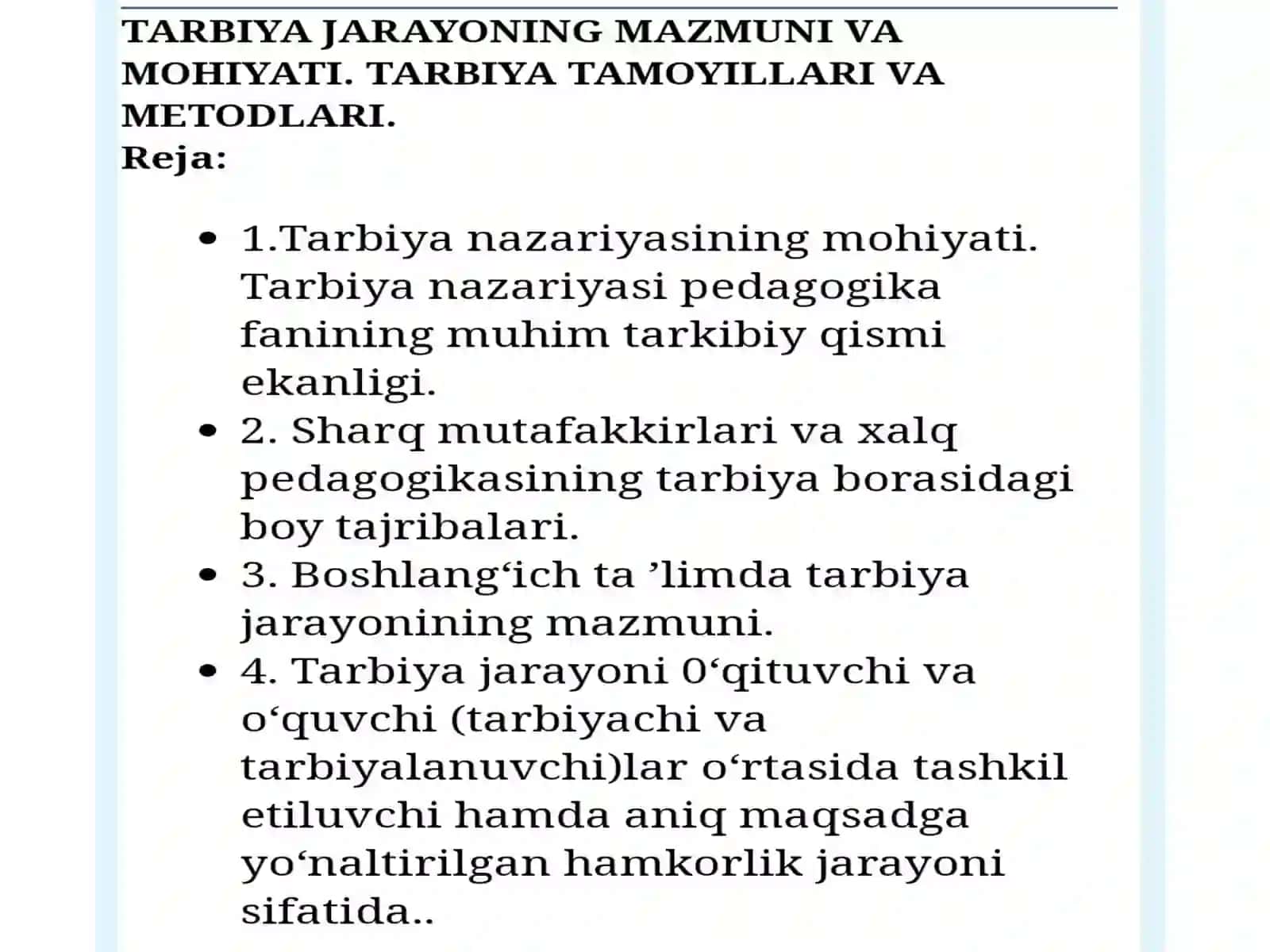 Tarbiyaviy jarayonning mazmuni va mohiyati 2